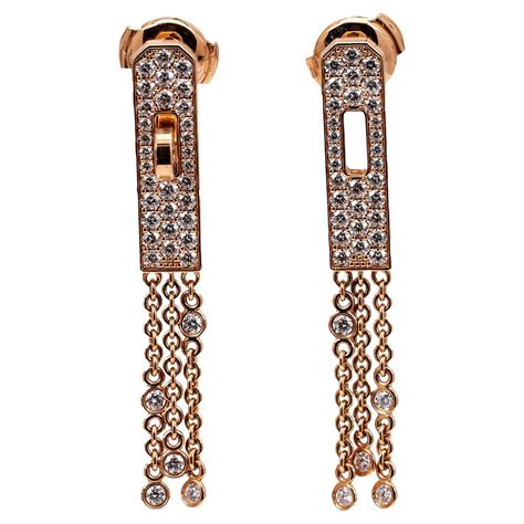 hermes kelly gavroche earrings|HERMES 18K Rose Gold Diamond Kelly Gavroche Pave .